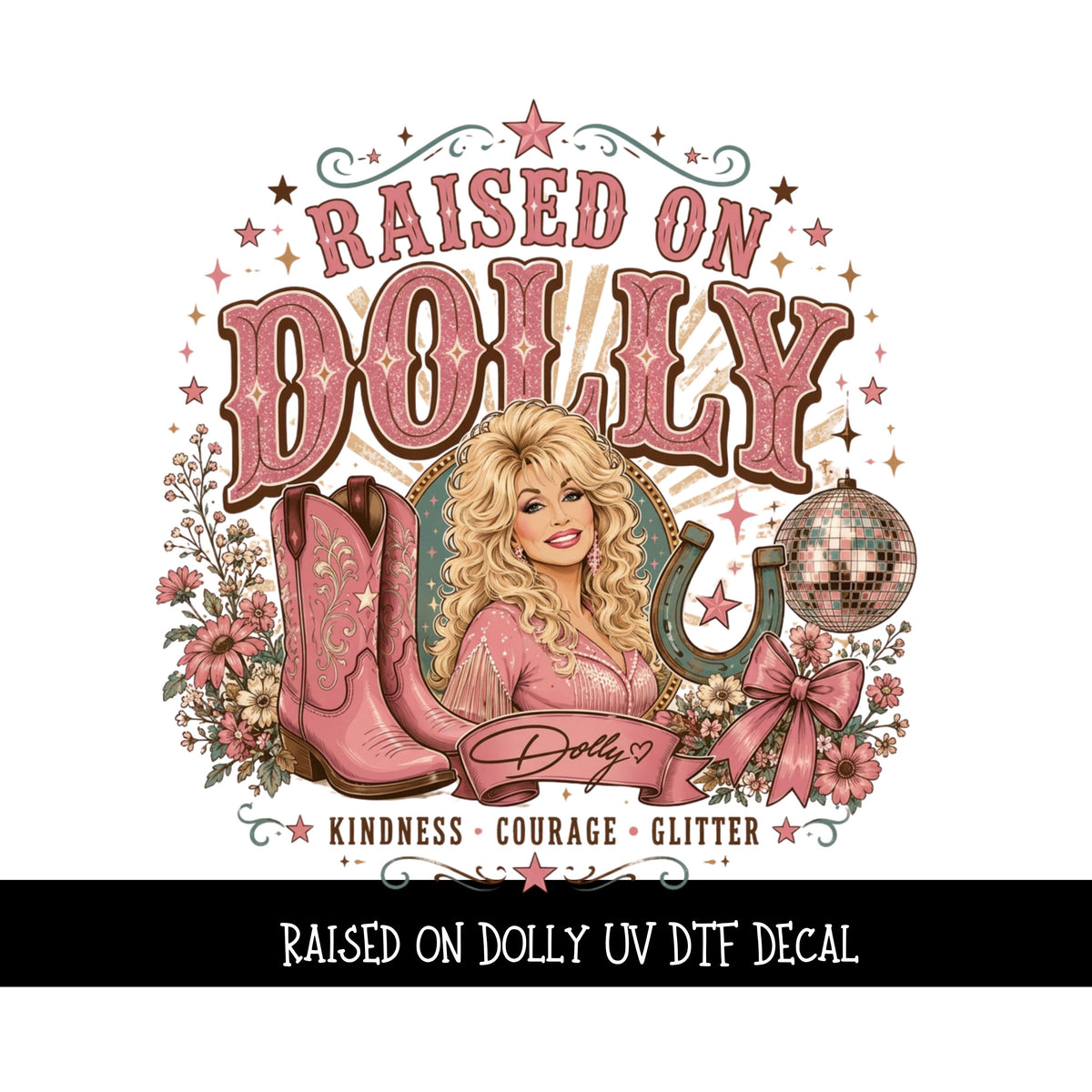 Raised on Dolly UV DTF Decal