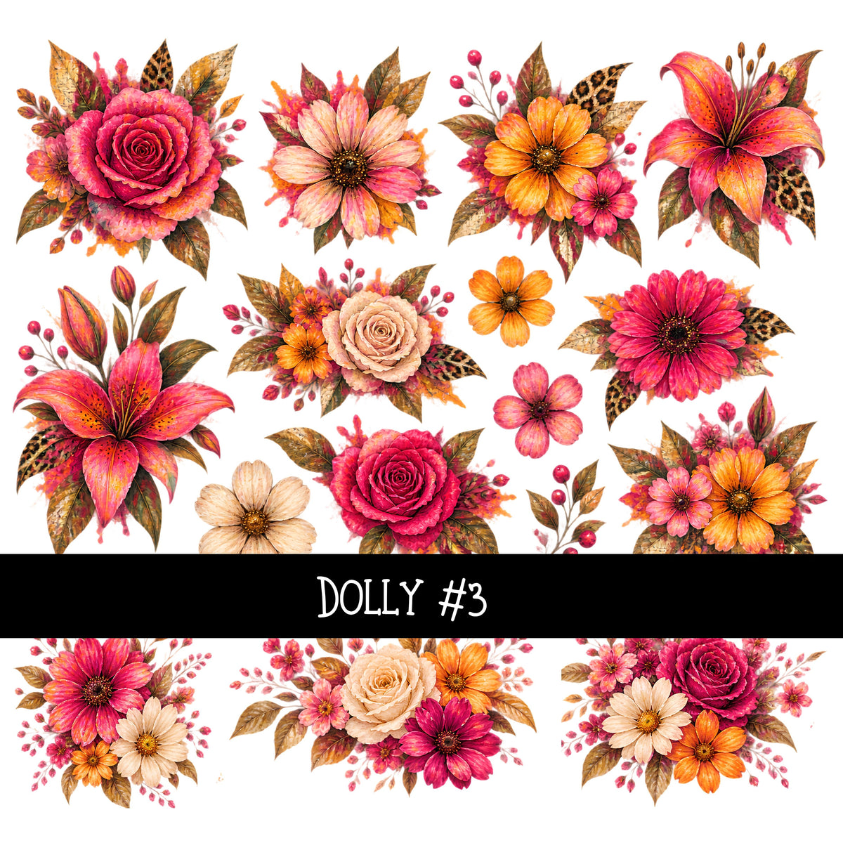 Dolly Torn Pages UV DTF Decal sheets 4 Designs available