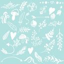 Doodle Accents White UV DTF Decal Sheet