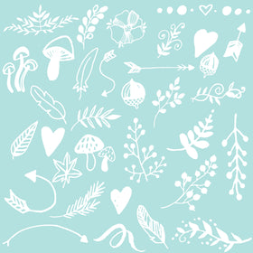 Doodle Accents White UV DTF Decal Sheet