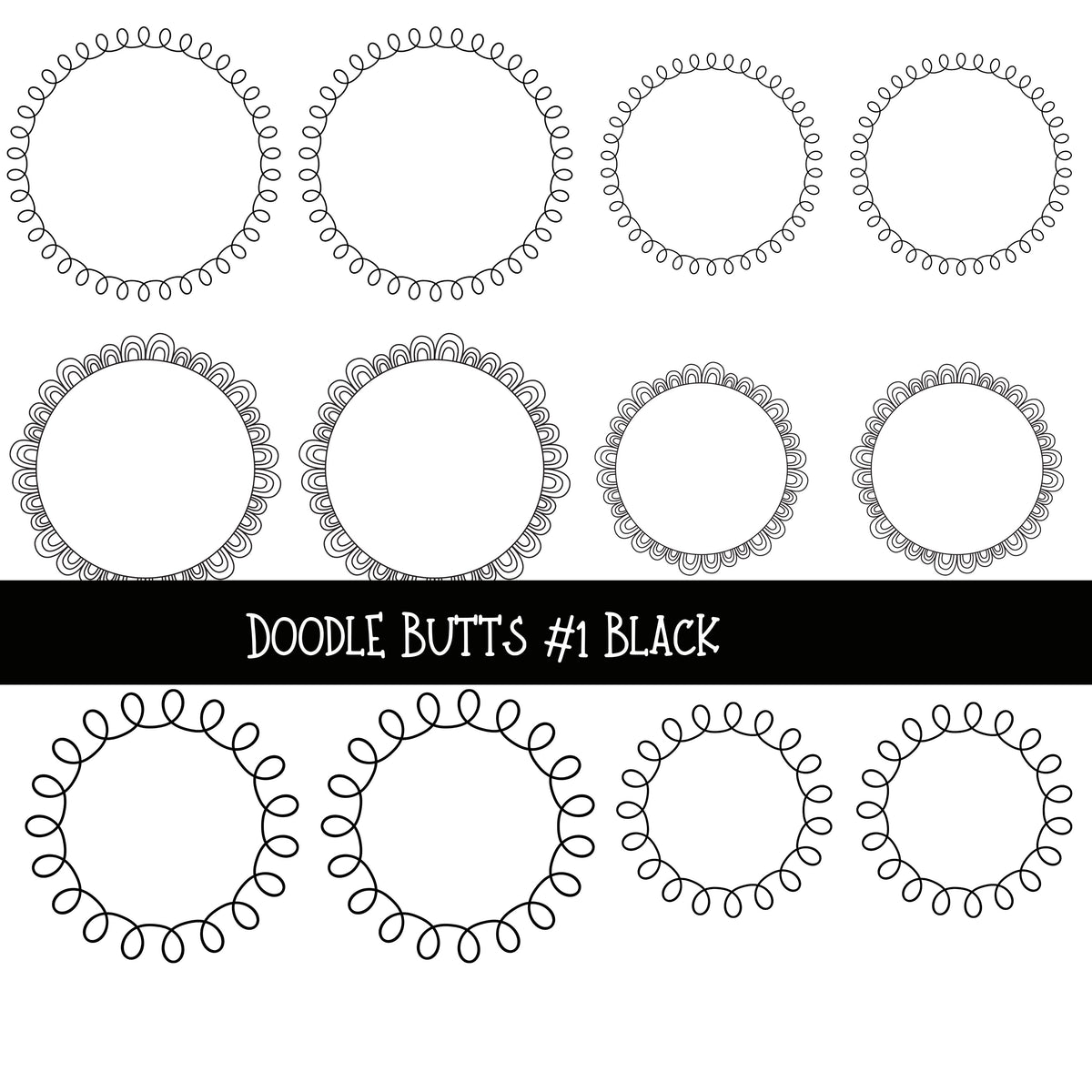 Doodle Butts UV DTF Decal sheets 6 design sheets available in 2 colors