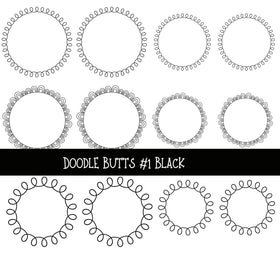Doodle Butts UV DTF Decal sheets 6 design sheets available in 2 colors