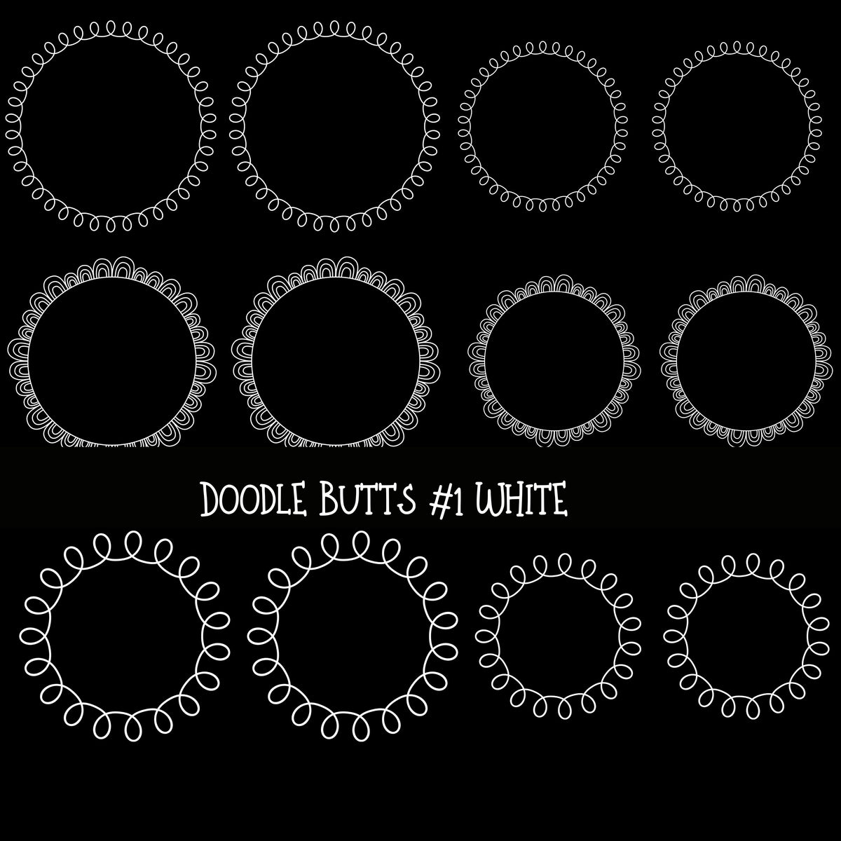 Doodle Butts UV DTF Decal sheets 6 design sheets available in 2 colors
