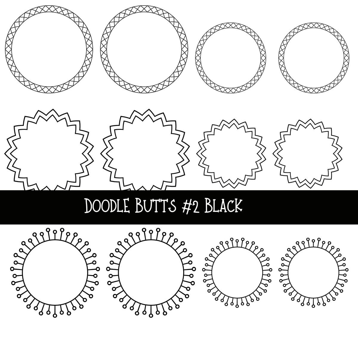 Doodle Butts UV DTF Decal sheets 6 design sheets available in 2 colors