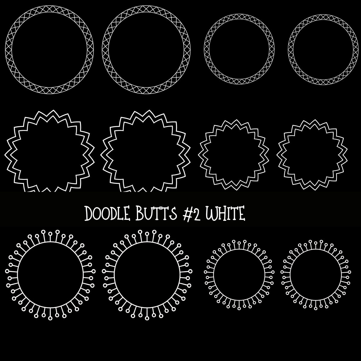 Doodle Butts UV DTF Decal sheets 6 design sheets available in 2 colors