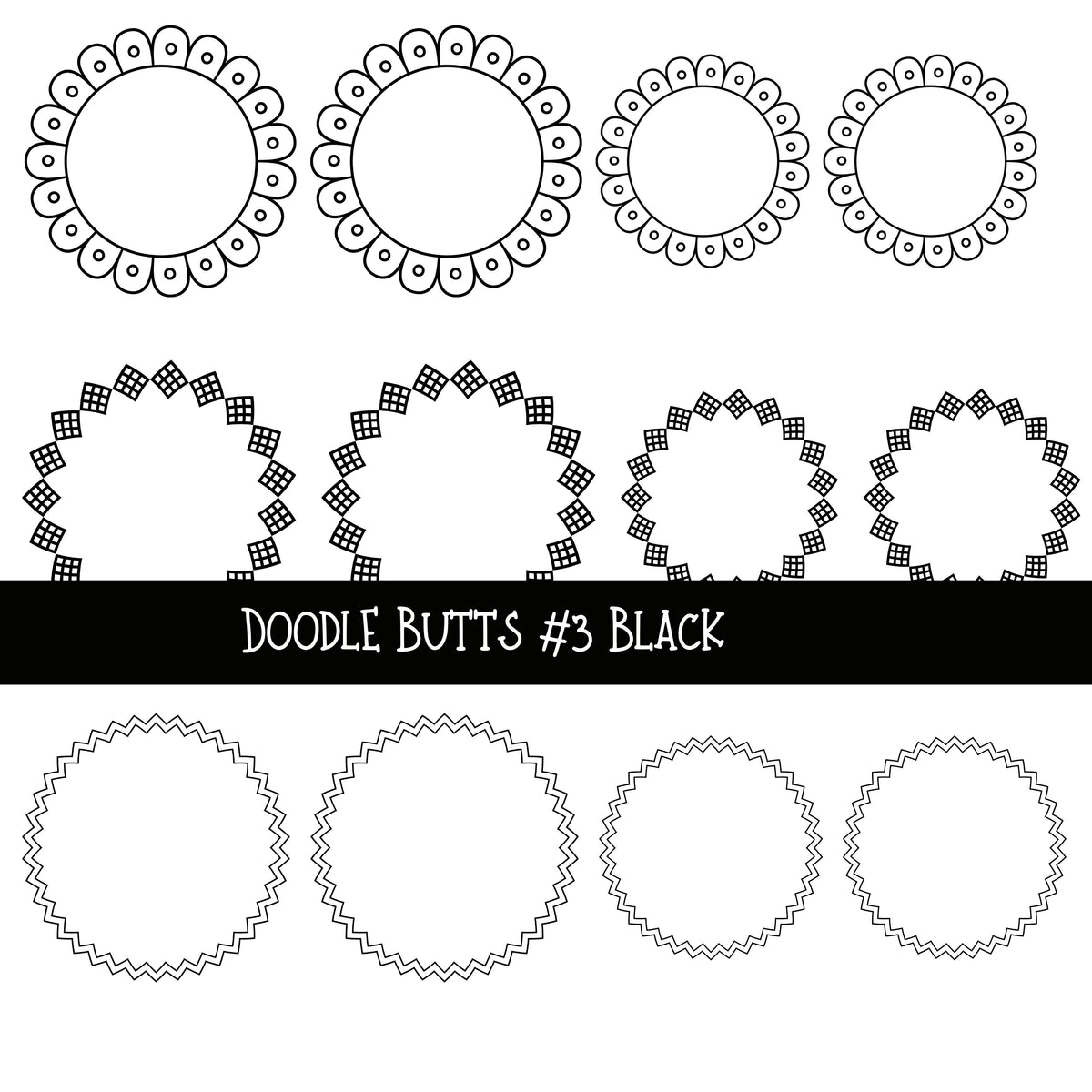 Doodle Butts UV DTF Decal sheets 6 design sheets available in 2 colors