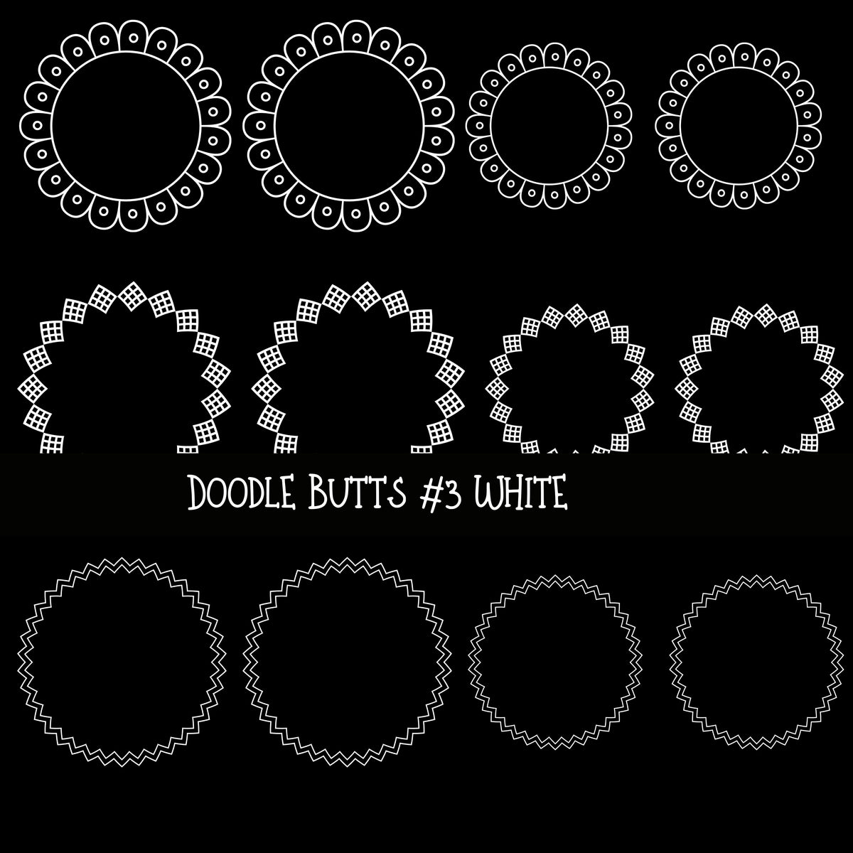 Doodle Butts UV DTF Decal sheets 6 design sheets available in 2 colors