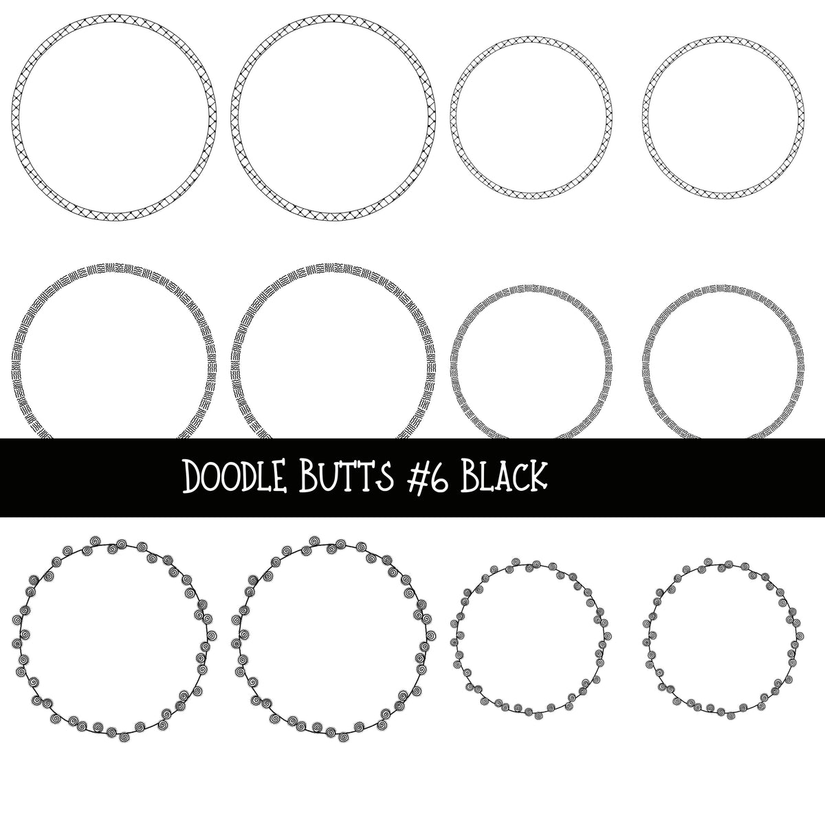 Doodle Butts UV DTF Decal sheets 6 design sheets available in 2 colors