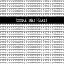Doodle Lines Hearts UV DTF Decal sheet