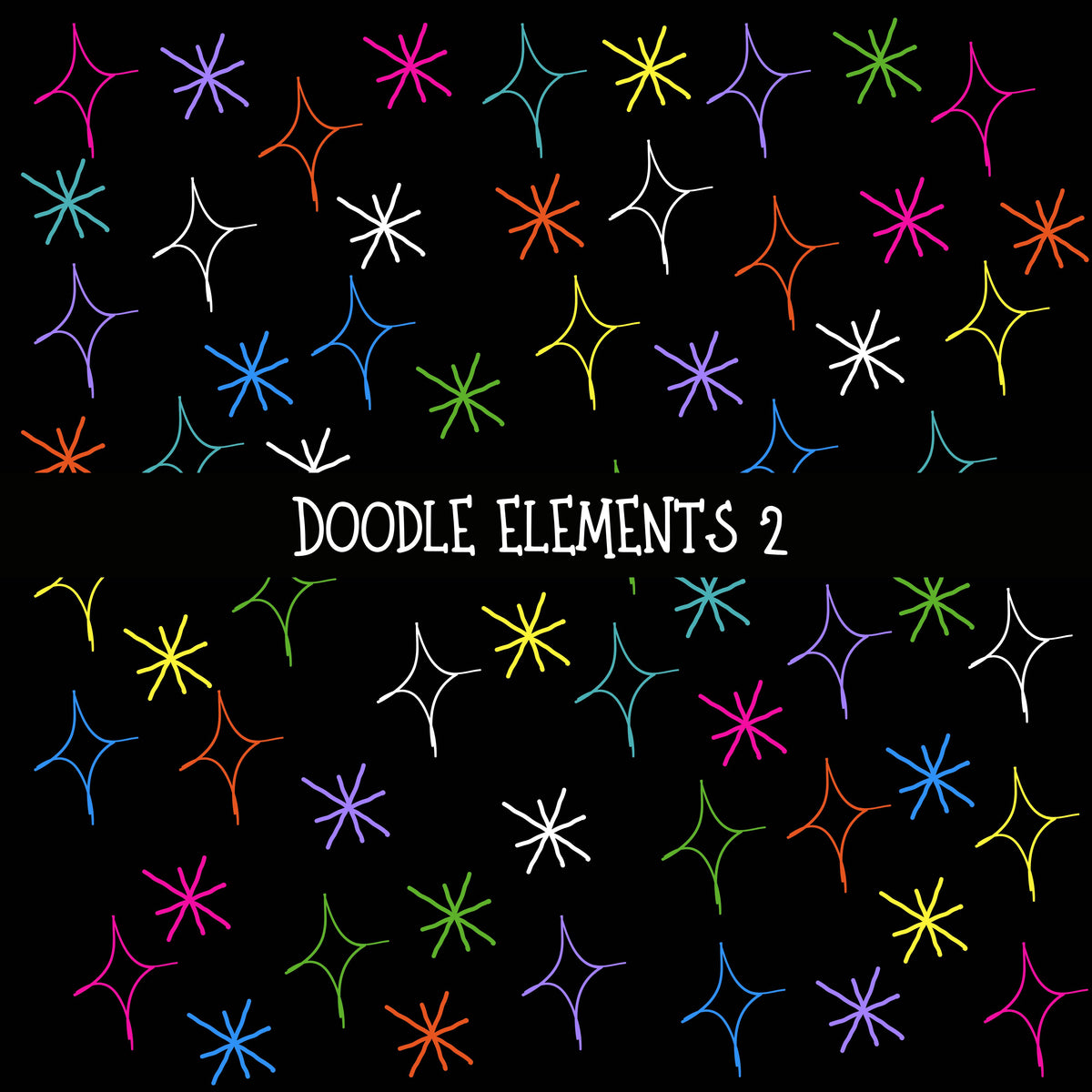 Doodle Elements UV DTF Decal sheets 11 Design Options