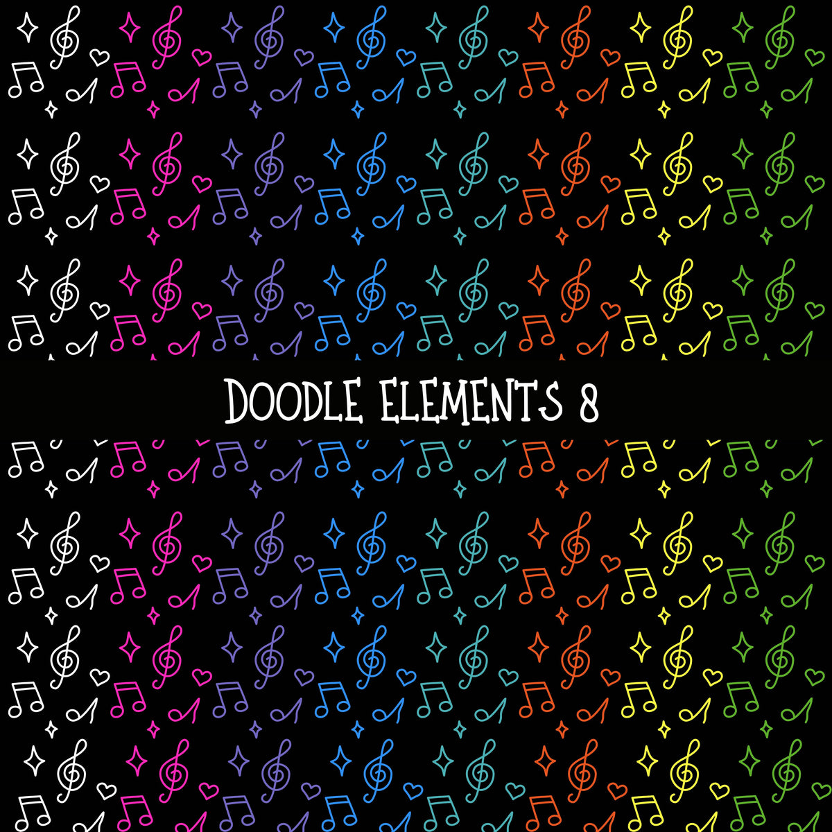 Doodle Elements UV DTF Decal sheets 11 Design Options