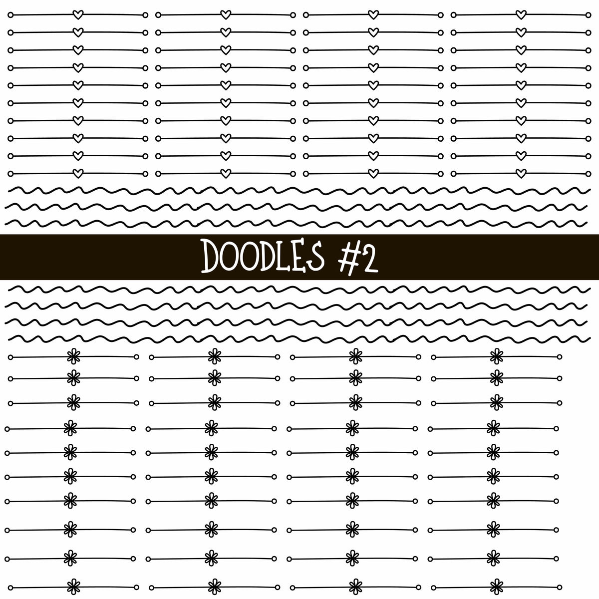 Patchwork Doodle lines Collection UV Decal sheets 14 designs 2 colors