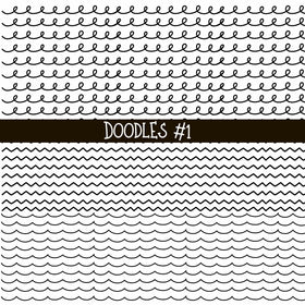 Doodles Collection UV Decal sheets 12 designs 2 colors