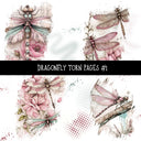 Dragonfly Torn Pages UV DTF Decal sheets 2 Designs available