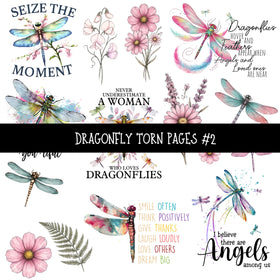 Dragonfly Torn Pages UV DTF Decal sheets 2 Designs available