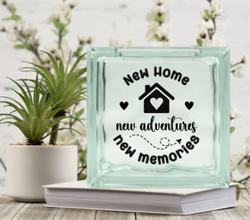 New Home Glass Block Decal