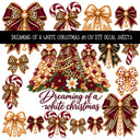 Dreaming of a white christmas UV DTF Decal sheets 2 Designs available
