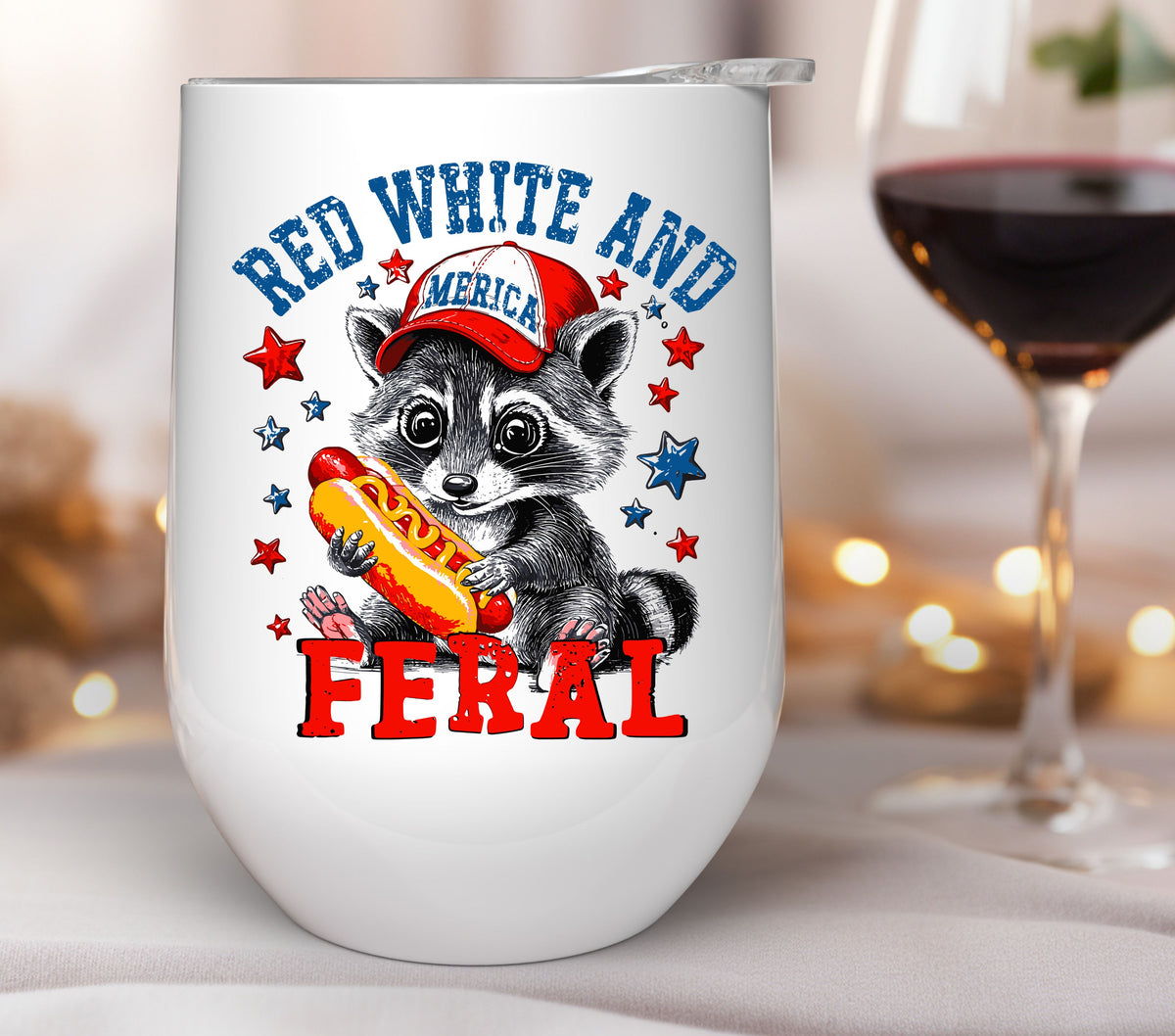 Red white and feral  UV DTF Decals