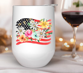 American floral flag UV DTF Decals