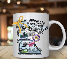 Minnesota Coquette Doodle Map UV DTF Decals