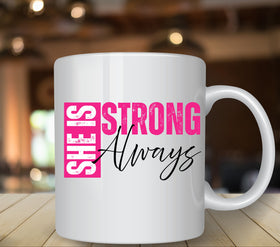 She is strong Always Pink UV DTF Decals