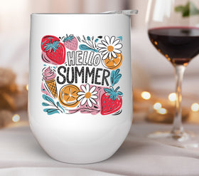 Hello Summer strawberry UV DTF Decals