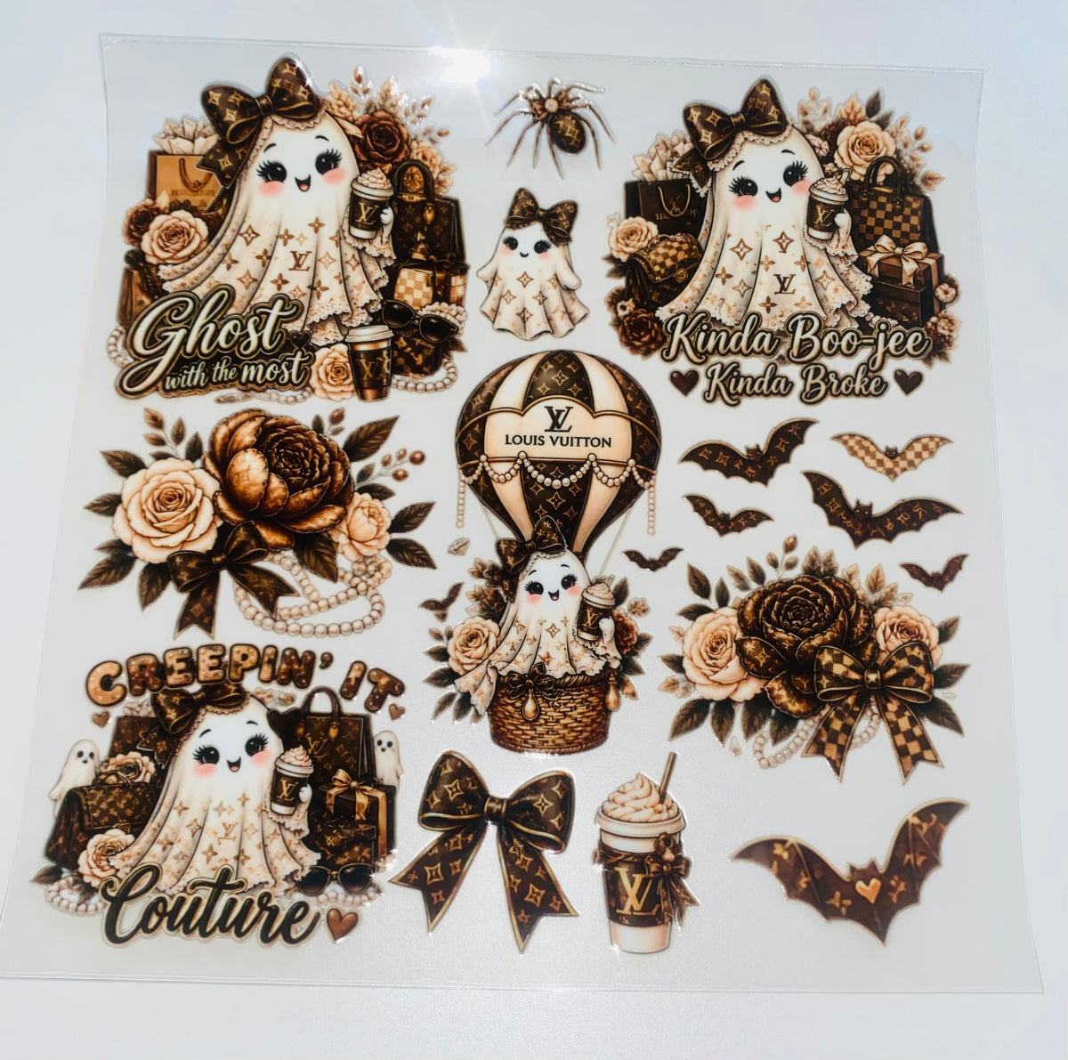 #164 Creepin it Couture Brown Double sided Decal Sheet  ( 3 variants)