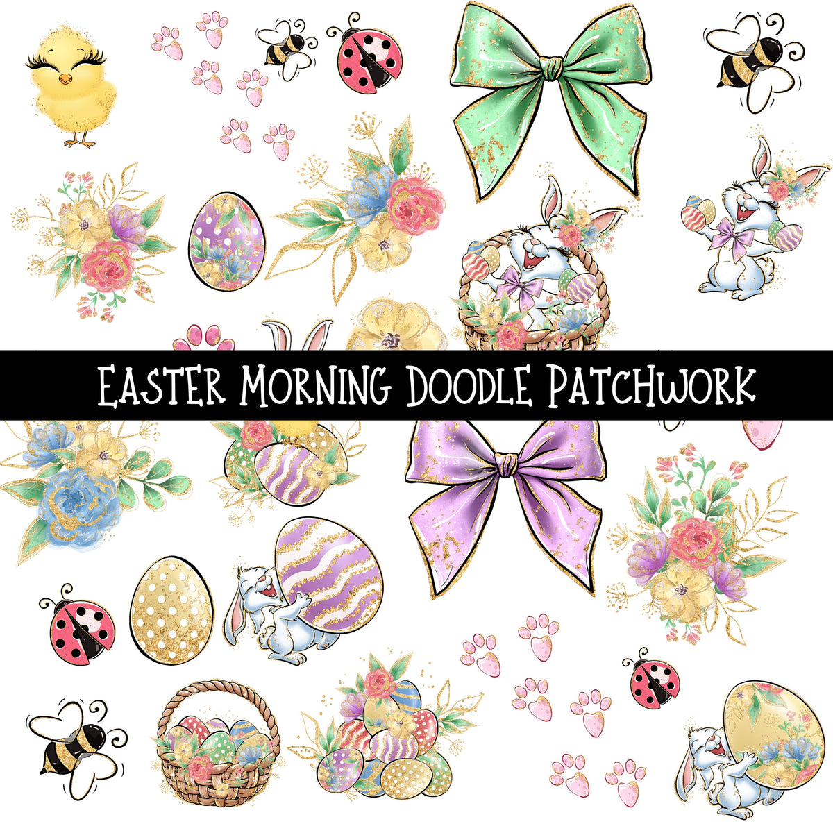 Easter Morning Doodle Patchwork Set