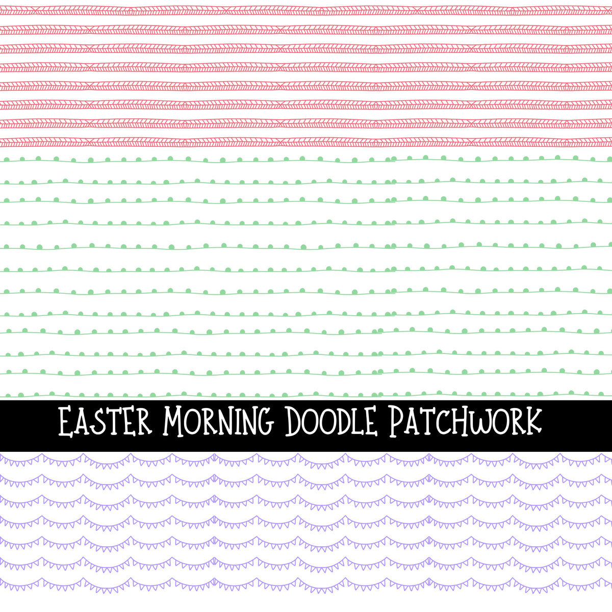 Easter Morning Doodle Patchwork Set