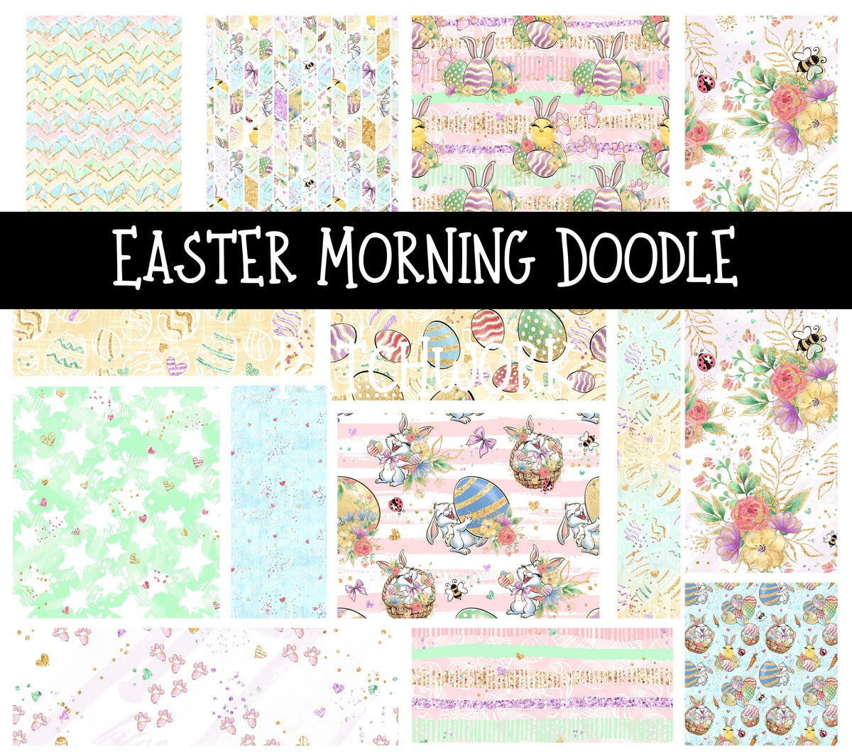 Easter Morning Doodle Patchwork Set