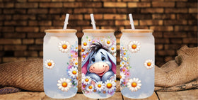 Eeyore floral uv dtf 16oz libbey wrap