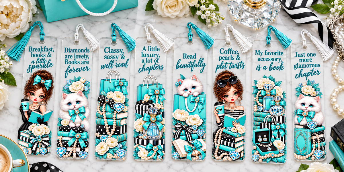 Tiffany Bookmark UV DTF Decal sheet- 8 Designs