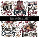 Ella UV DTF Decal sheets 12 Designs available