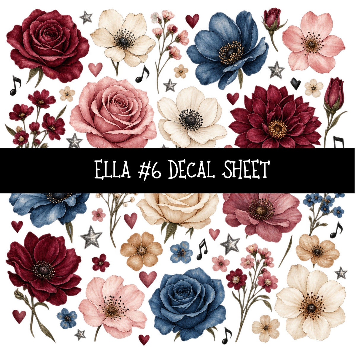 Ella UV DTF Decal sheets 12 Designs available