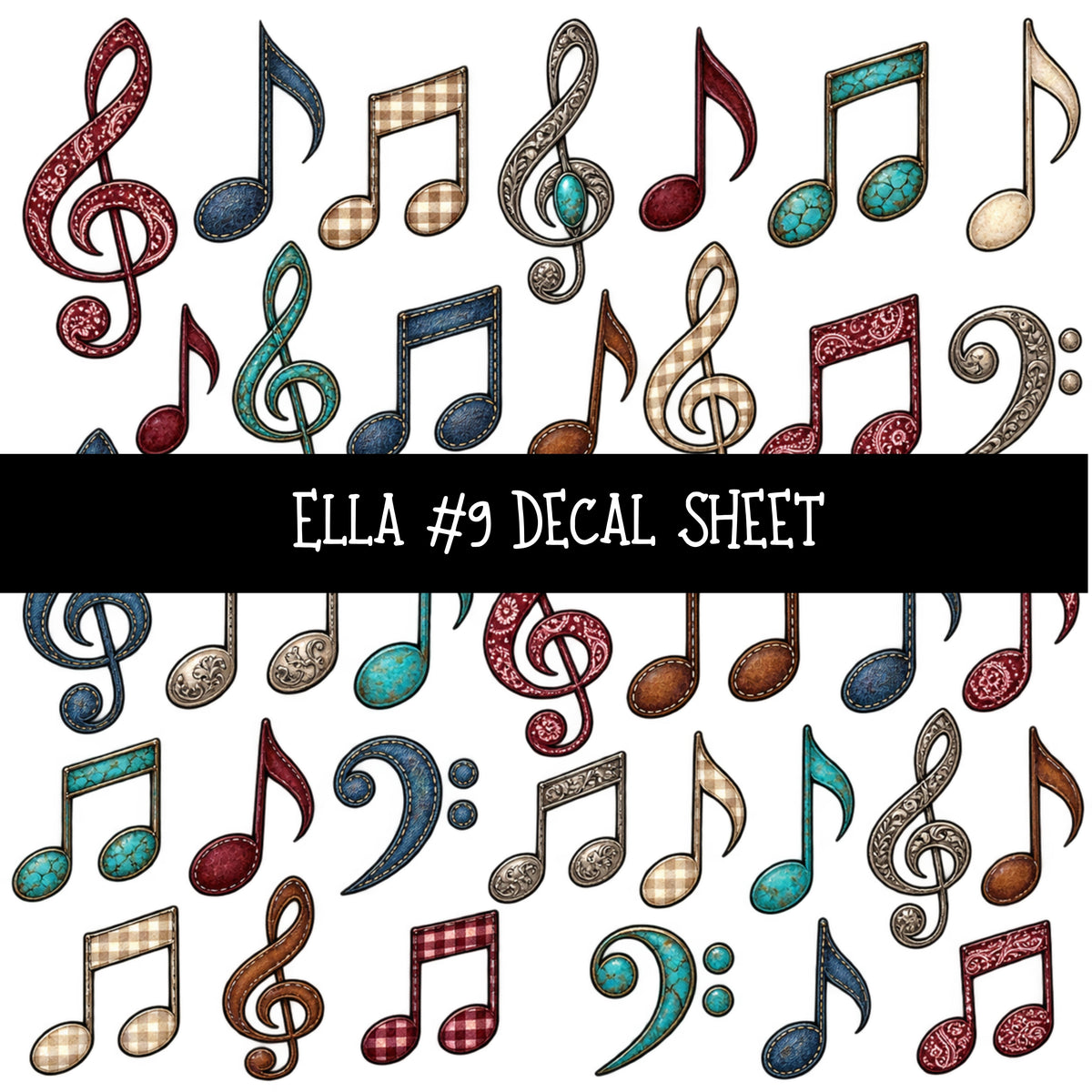 Ella UV DTF Decal sheets 12 Designs available