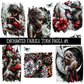 Enchanted Fairies Torn Pages UV DTF Decal sheets 9 Designs available