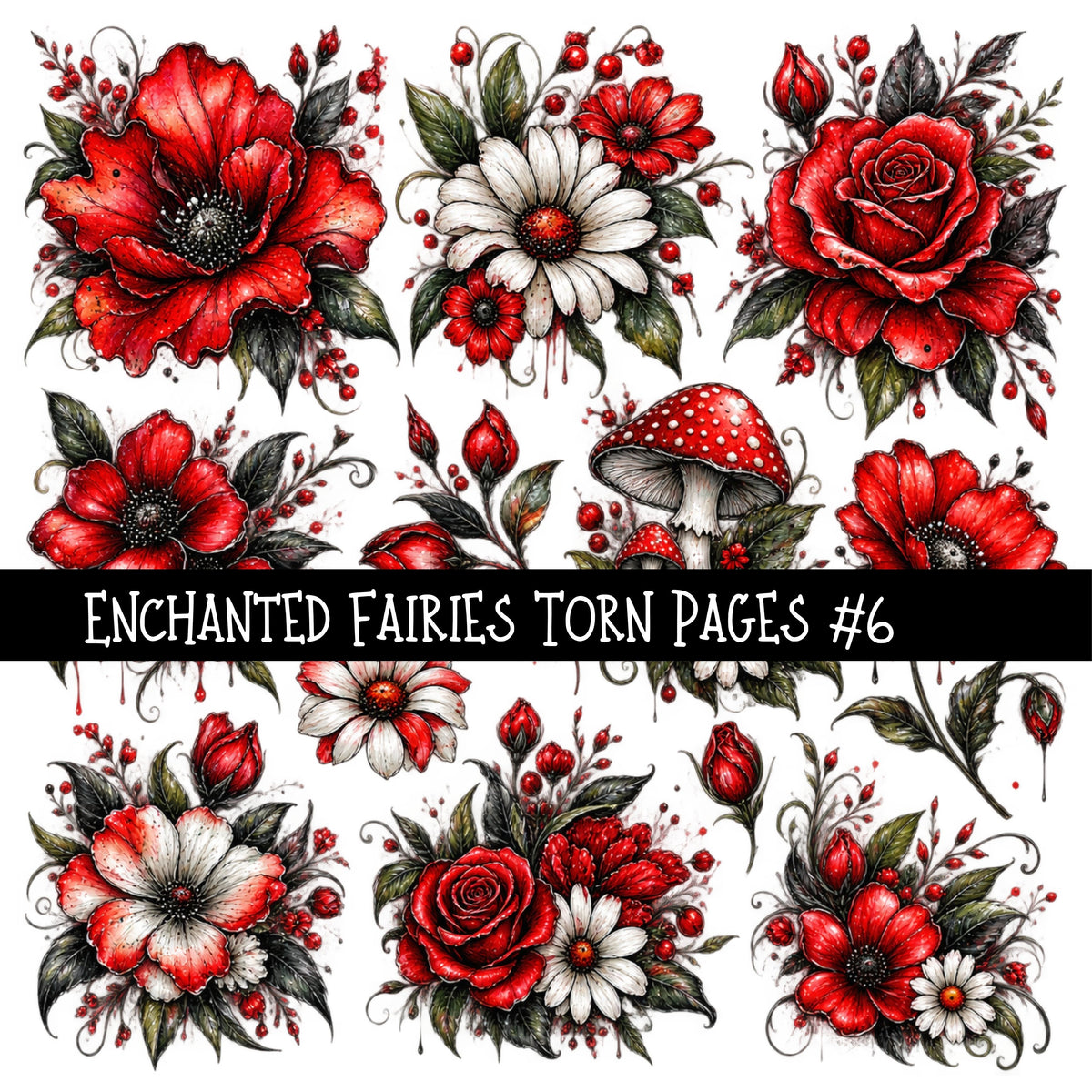 Enchanted Fairies Torn Pages UV DTF Decal sheets 9 Designs available
