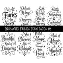 Enchanted Fairies Torn Pages UV DTF Decal sheets 9 Designs available