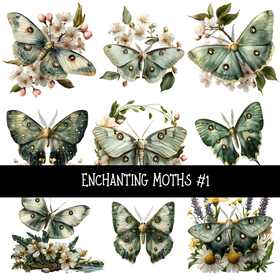Enchanting Moths UV DTF Decal sheets