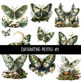 Enchanting Moths UV DTF Decal sheets