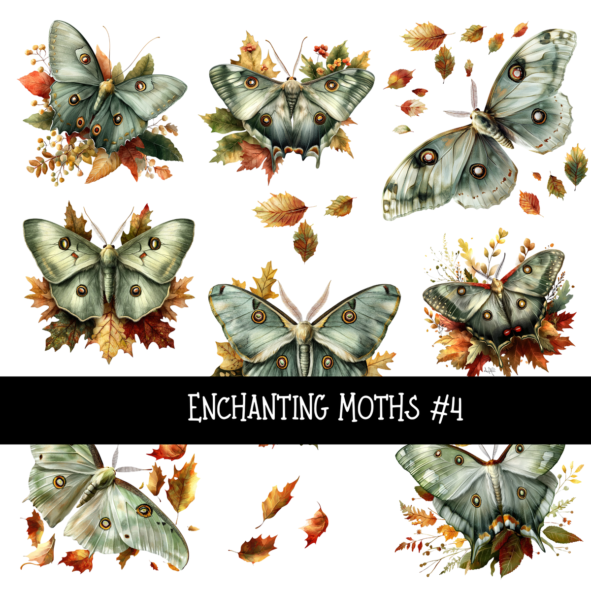 Enchanting Moths UV DTF Decal sheets