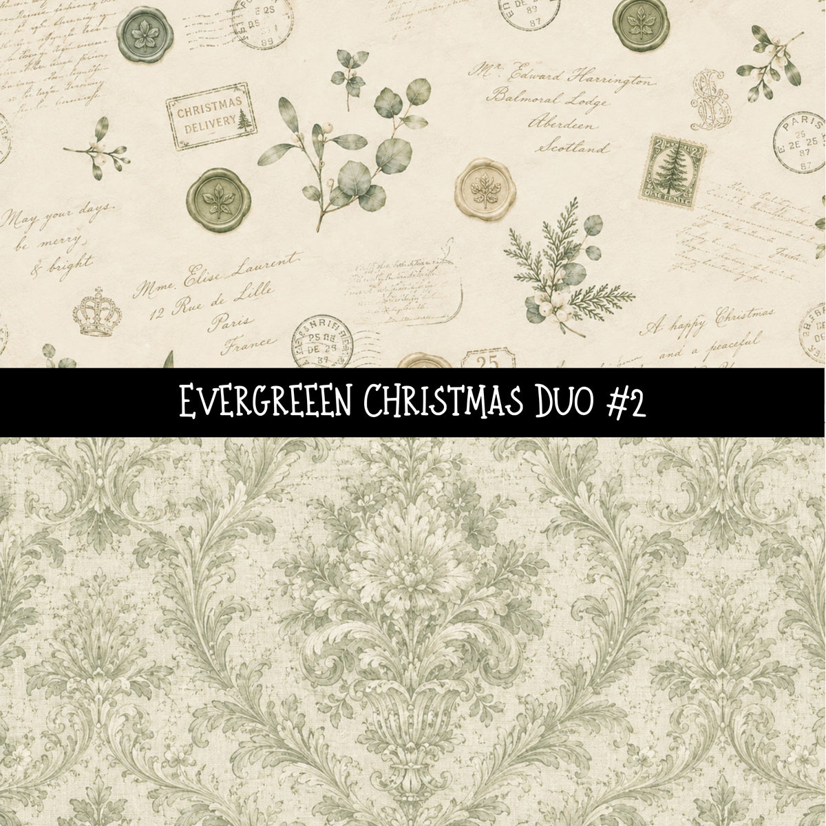 Evergreen Christmas precut Duo 12x12 vinyl sheet