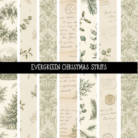 Evergreen Christmas precut Strips 12x12 vinyl sheet