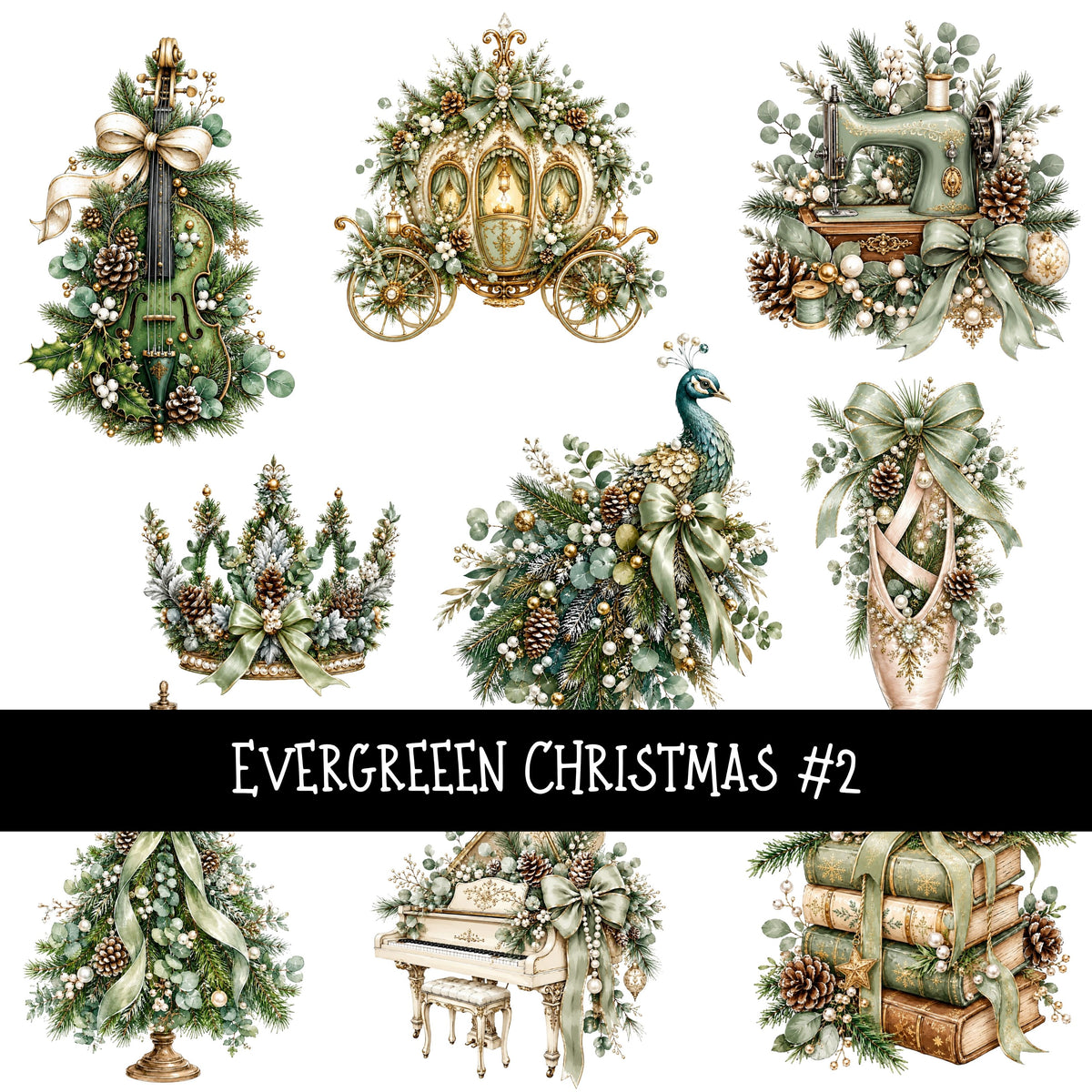 Evergreen Christmas UV DTF Decal sheets 10 Designs available