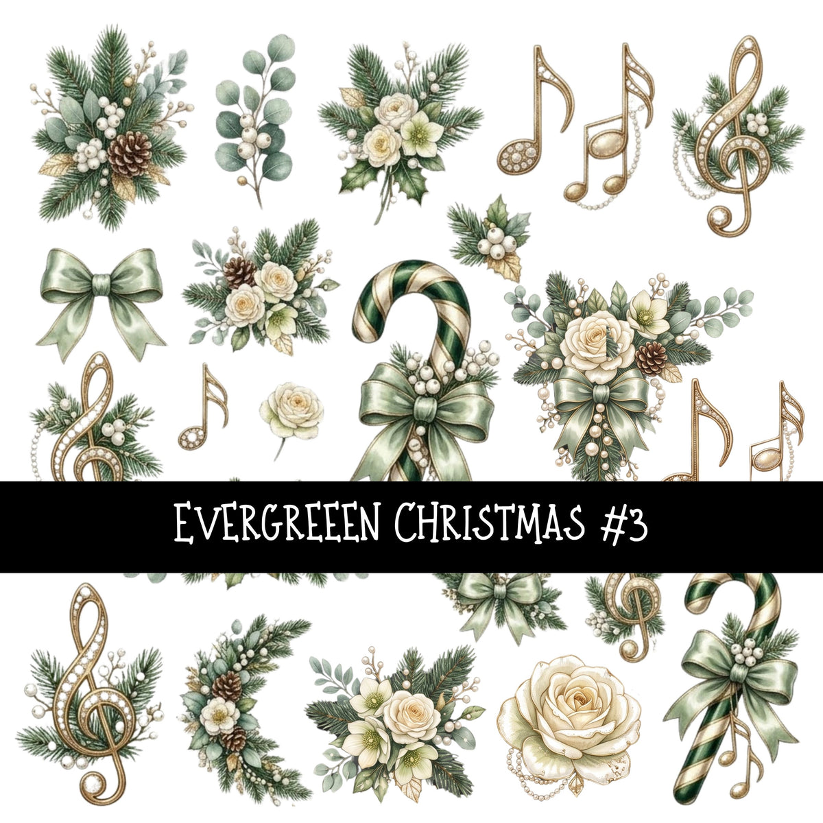 Evergreen Christmas UV DTF Decal sheets 10 Designs available