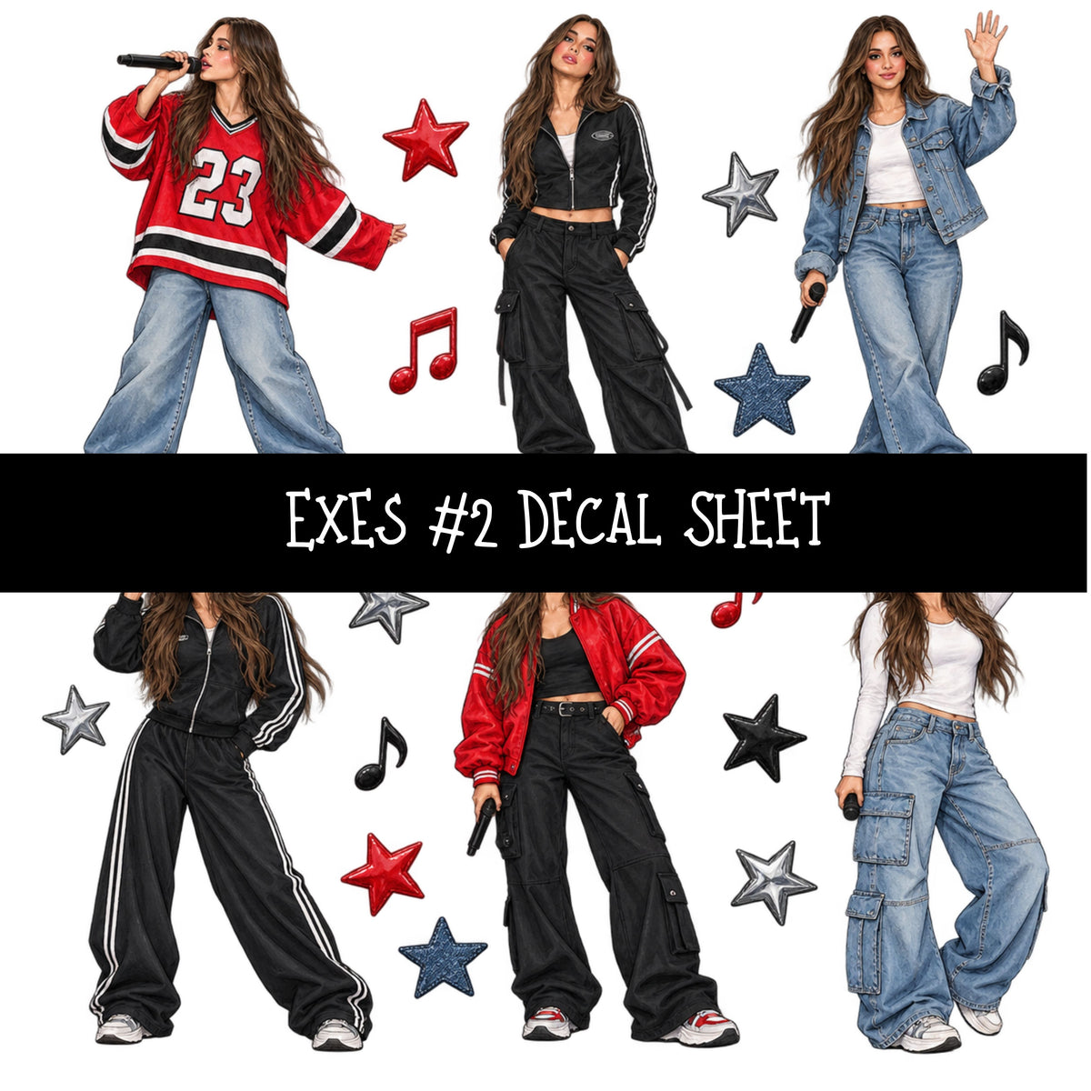 Exes UV DTF Decal sheets 11 Designs available