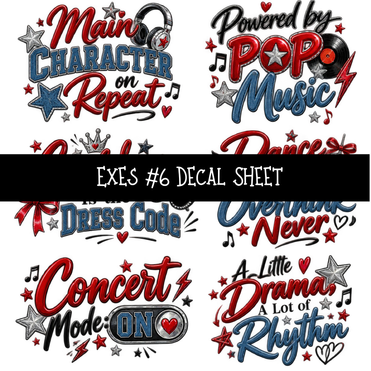 Exes UV DTF Decal sheets 11 Designs available