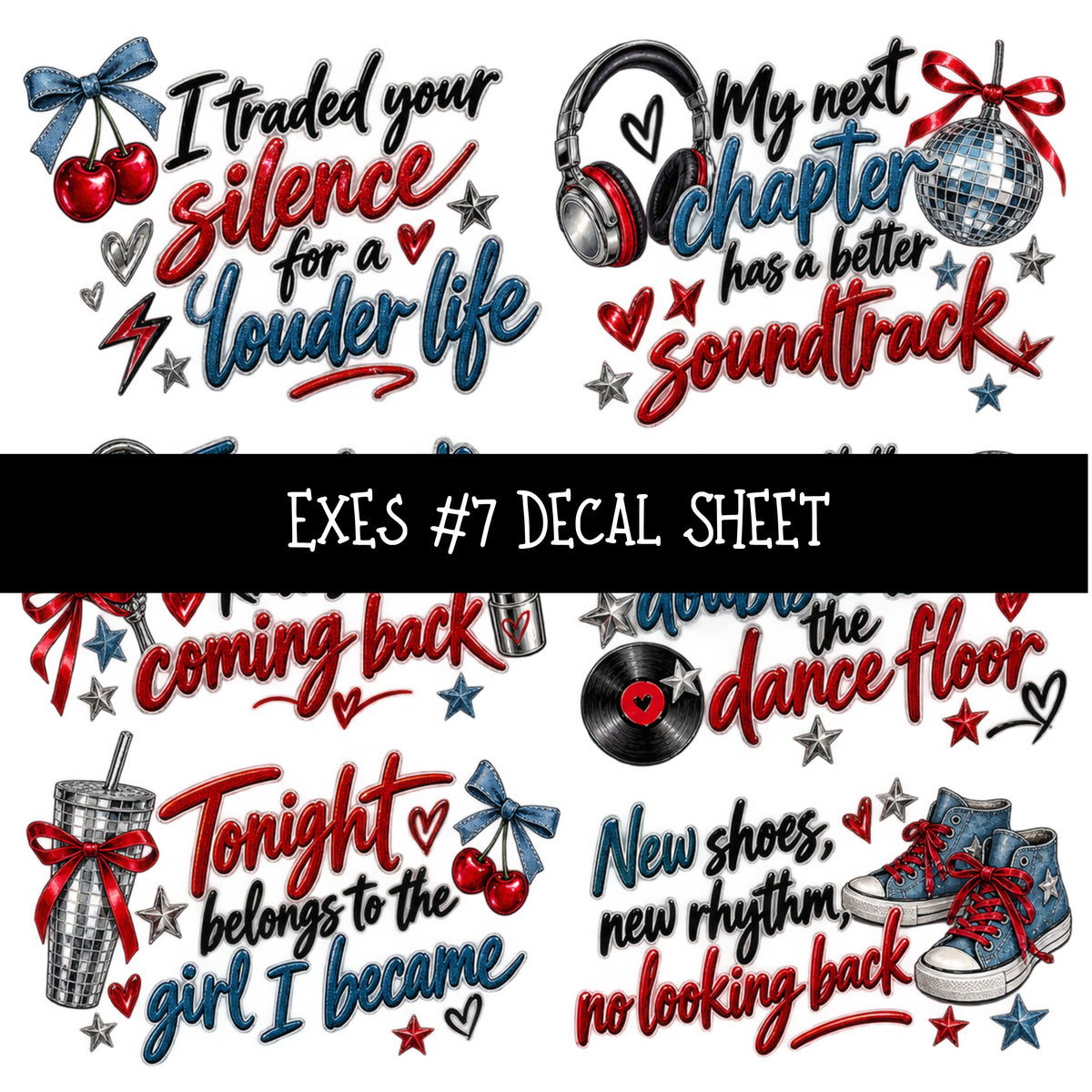 Exes UV DTF Decal sheets 11 Designs available