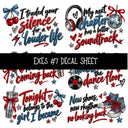 Exes UV DTF Decal sheets 11 Designs available