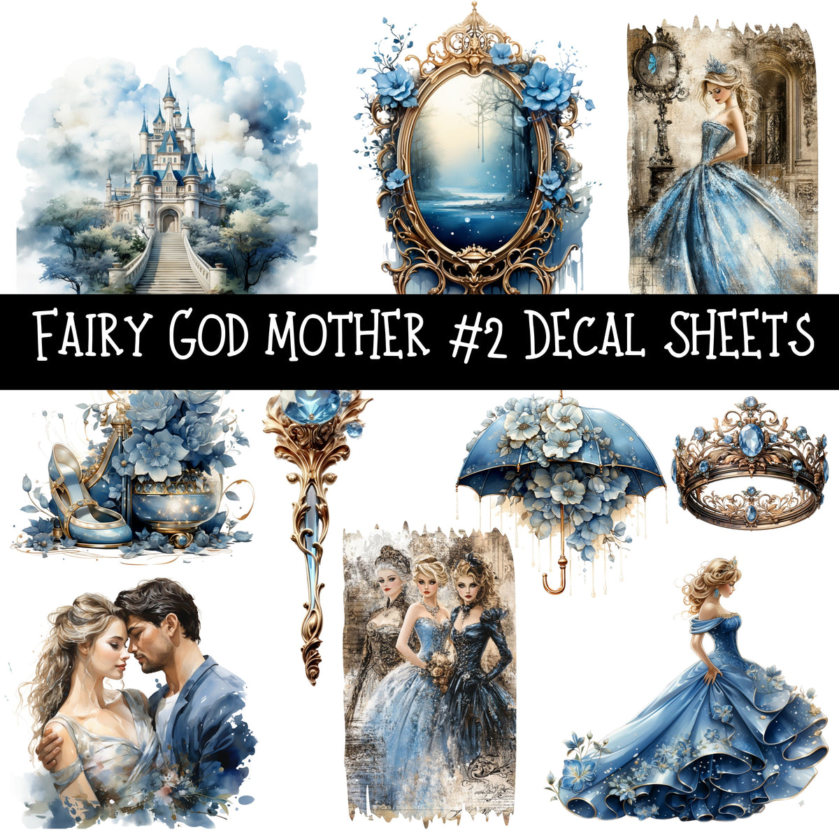 Fairy God Mother Torn Pages UV DTF Decal sheets 6 Designs available